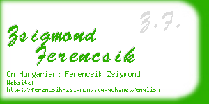 zsigmond ferencsik business card